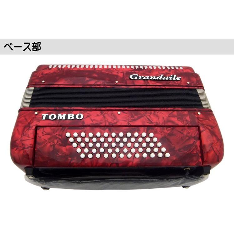 教本付き トンボ 独奏用アコーディオン グランデール GT-60B パッションレッドパール TOMBO