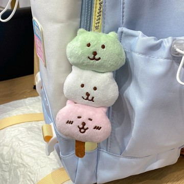臺灣/🌸掛件 毛絨 鑰匙扣 禮物自嘲熊丸子串串毛絨玩具公仔包掛件呆萌可愛玩偶生日禮物