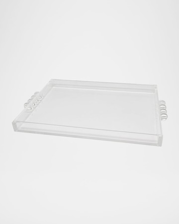 Clear Lucite Tray with Bubble Handles