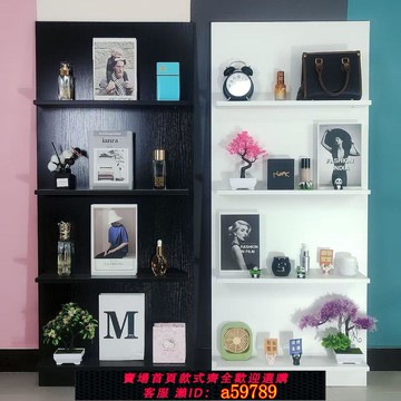 【台灣公司 可打統編】美式復古畫冊書架雜志架美甲店置物架落地式多層拍照背景板裝飾架