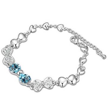 現貨+預購 925純銀手鍊 水晶銀飾-唯美愛心造型母親節生日情人節禮物女飾品4色73az35【獨家進口】【米蘭精品】