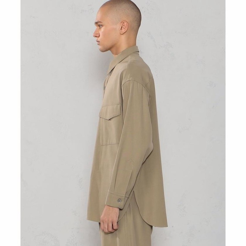 GALERIE VIE】ウールコットンギャバジン パッチポケットシャツ