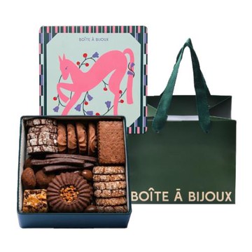 【珠寶盒法式點心坊】2026馬年-法式醇黑餅乾禮盒x1盒-附提袋  (過年送禮/禮盒/巧克力)