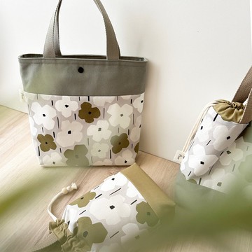 【River】大散步包/原創設計布料/日日春/ 米