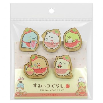 Sumikkogurashi 角落生物 木製 5入 磁鐵夾  混和顏色  12.5 x 12 x 1.7cm
