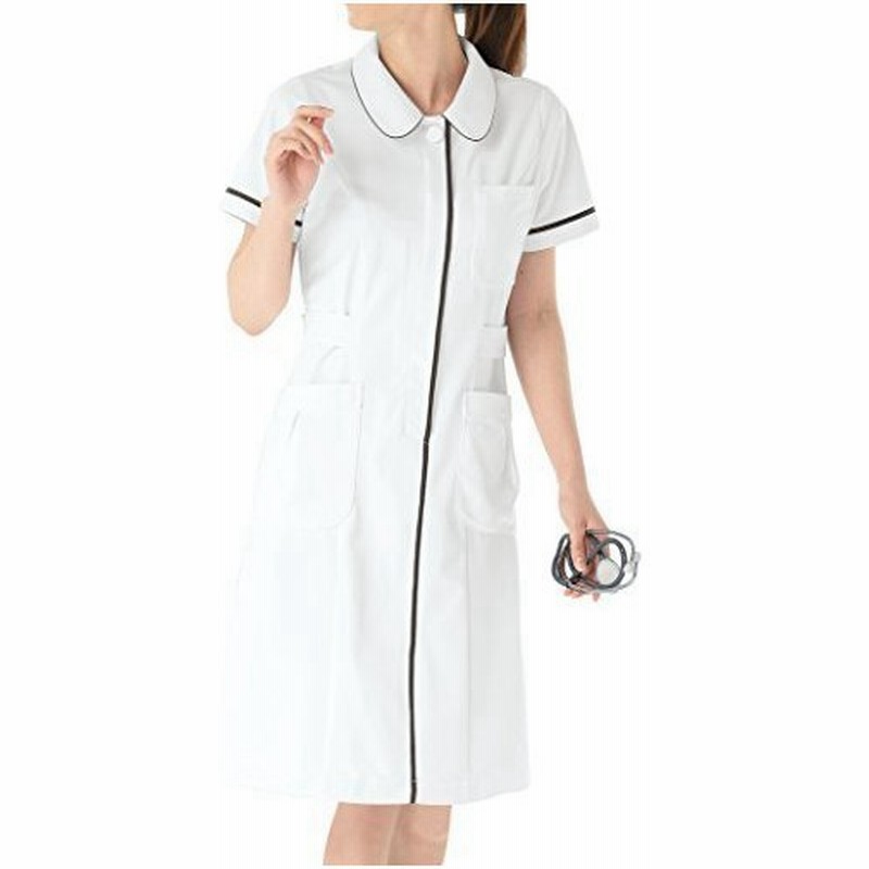 医療ユニフォーム ナースウェア ワンピース半袖 ネイビー Kazen アプロン S 022 28 通販 Lineポイント最大0 5 Get Lineショッピング