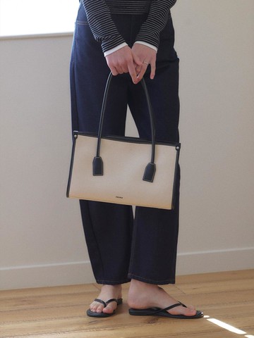 Canvas Leather Water-resistant Boston Bag