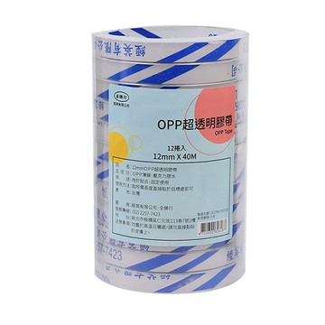 [家速配]經英超透明膠帶12mmX40M-12入