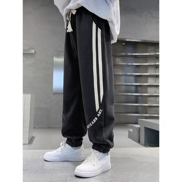 男童秋冬加絨褲2025中大童加厚運動褲兒童一體絨褲子保暖校服衛褲