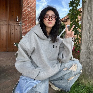 隔日到貨！！ 女生帽t 帽踢 720g重磅帽T 加大碼寬鬆衣服 下半身失蹤長袖上衣秋冬款加絨加厚連帽衛衣 新款潮流女裝