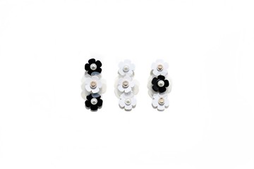 黑白花花頭夾髮夾髮飾套裝 ( 3件 )