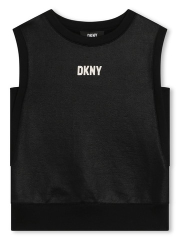 Dkny Kids - logo-print tank top - kids - Cotton/Polyester - 10 yrs - Black