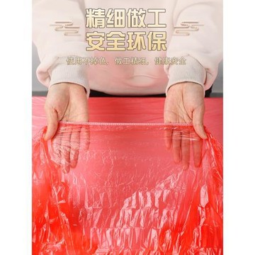 日本餐桌一次性桌布松緊帶圓桌長方形桌子塑料布薄膜臺布套紅色