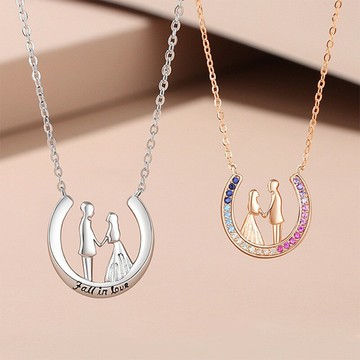 【巴黎精品】現貨+預購 頂級925純銀項鍊鎖骨鏈情人節禮物情侶對鍊配件-七夕情人情侶項鍊2款a1kp60