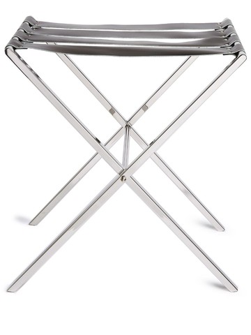 Fornasetti - leather-straps tray holder - unisex - Iron/Calf Leather - One Size - Silver