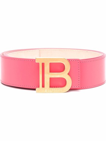 Balmain - B-logo-plaque belt - women - Calf Leather - 80 - Pink