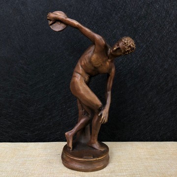 仿古純銅桌面男人雕塑擺件書房辦公軟裝運動員擺設家居飾品