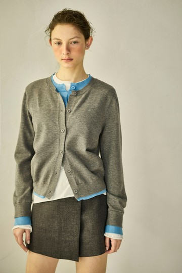 圓領針織開襟外套