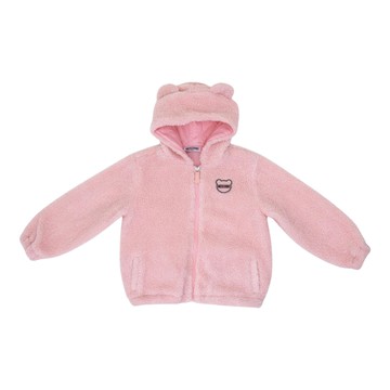 Moschino Kids 嬰幼兒粉色絨毛外套
