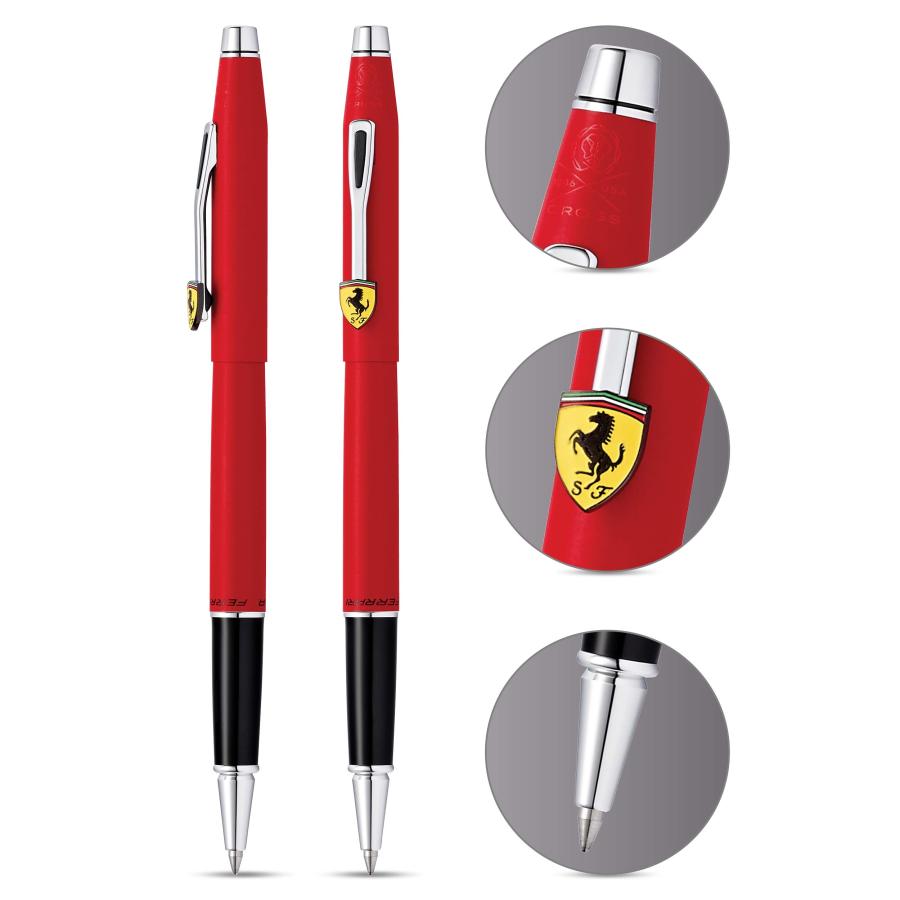 Cross Classic Century Collection for Scuderia Ferrari Matte Rosso Corsa Red Lacquer Rollerball Pen[並行輸入品]