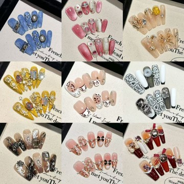 💟加一手工甲💅🏻藝禾新款純手工穿戴美甲貼片假指甲美甲貼片手工美甲成品工廠純手工穿戴甲 8AES