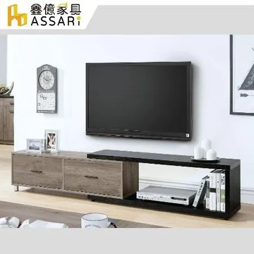 ASSARI-肯特古橡色4尺伸縮電視櫃(寬120~200x深30x高39cm)