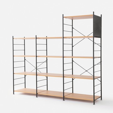 (組合)特力屋 快裝個性化層架 4+5層架套組 含延伸層板4片+洞洞板1片 191x44.5x163cm 書架 收納架 置物架