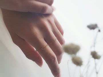 SV925/14KGF LOVELY 簡約小愛心細緻鍊戒