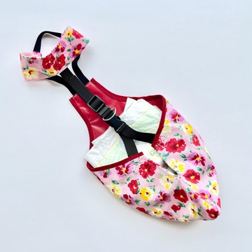 禽類防排洩物連身衣 櫻花粉色印花