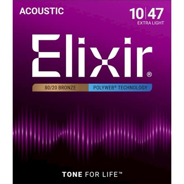 Elixir 民謠吉他弦 11000 POLYWEB 80/20 BRONZE 鋼弦 厚膜 黃銅【黃石樂器】