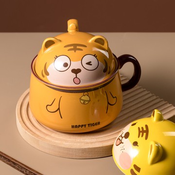 可愛泡面碗宿舍學生帶蓋陶瓷家用高顏值新款防燙ins風易清洗