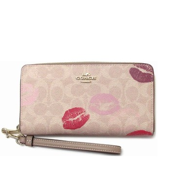 COACH 經典C logo唇印手拿拉鍊長夾 防刮PVC塗層帆布 長夾 皮夾 CZ955 (現貨)指定Outlet商品5折起☆現貨【送禮首選★APP下單點數4倍送】