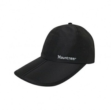 ├登山樂┤台灣MOUNTNEER 山林 透氣抗UV折帽 黑 # 11H45-01