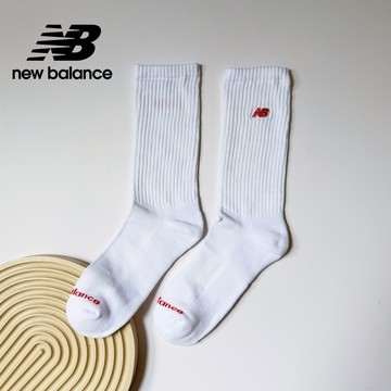 【New Balance】 NB 刺繡LOGO舒適棉襪_中性_白色_LAS51261WT