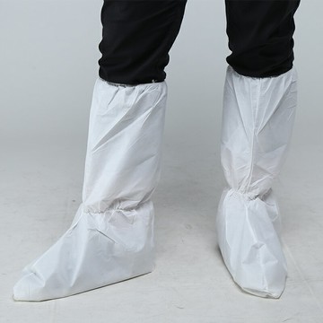 一次性靴套無紡布長筒高腰防塵腳套透氣膜加厚雙筋檢疫防護 鞋套