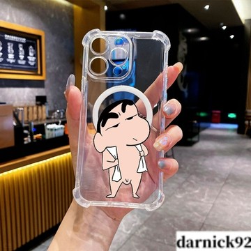 蠟筆小新磁吸充電四角氣墊超級防摔i16PROMAX 蘋果iPhone15 14 13 12 11保護殼