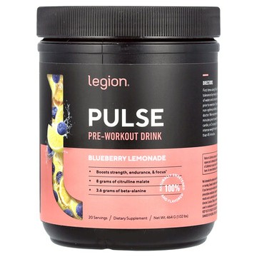 Legion Athletics, Pulse，鍛鍊前飲品，藍莓檸檬水味，1.02 磅（464 克）