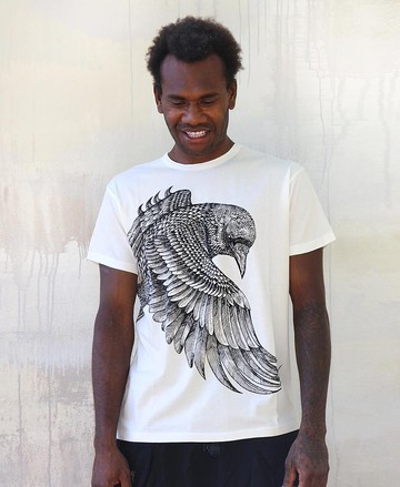 男款白色烏鴉T恤