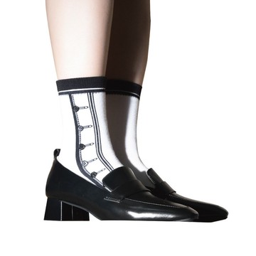 【靴襪】成為維多莉亞時期的復古潮男吧-白色/燕麥色