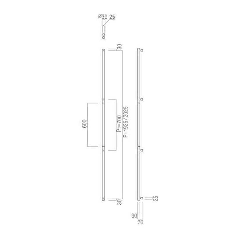 UNION(ユニオン) G999-01-130-P1925 ドアハンドル 押し棒 1セット(内外