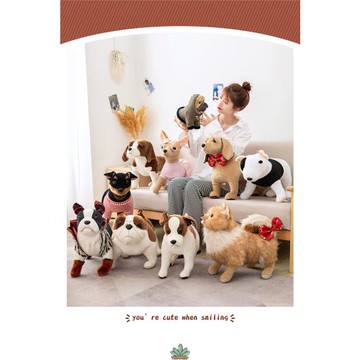 仿真寵物博美吉娃娃公仔小狗毛絨玩具拍照道具裝飾玩偶兒童禮物女