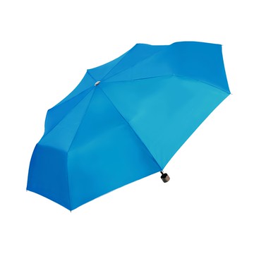 雙龍牌 無敵小折銀素三折傘，電鍍握把，纖維材質，強韌抗風，安全按鈕  晴空藍