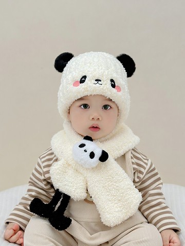 寶寶帽子冬款可愛卡通造型嬰兒毛絨帽秋冬季男女童護耳加厚針織帽