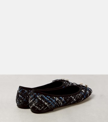 Jimmy Choo Elme tweed ballet flats
