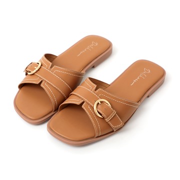 D+AF 名媛雅緻V型剪裁平底拖鞋