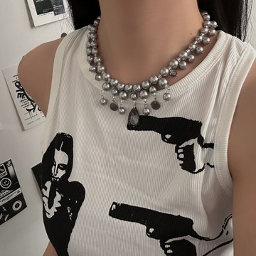 【台灣公司 可打統編】免運 冷淡風復古水滴流蘇珍珠項鏈鎖骨鏈高級感小眾設計輕奢感頸鏈飾品 可開發票 全館五折 工廠現貨直銷 新品特價 z9211