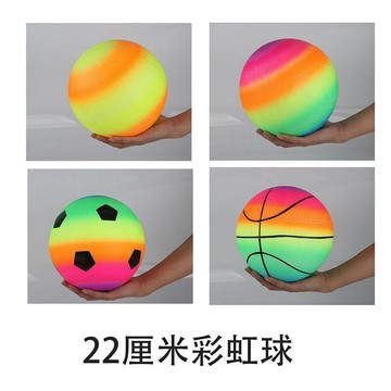 🔥臺灣出貨🔥彩虹色兒童戶外籃球新款小孩子室外操場球玩具夜市擺地攤小商品球熱賣款式