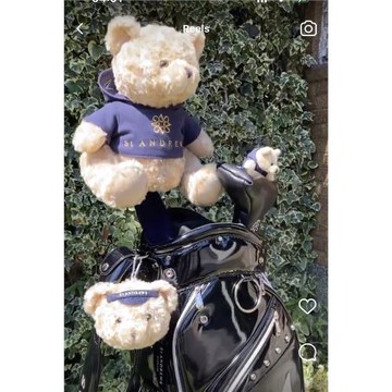 日本代購高爾夫球可愛毛絨熊卡通玩偶一號木桿套保護套卡其色新款