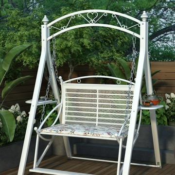 免運/公司貨 吊籃 吊椅 戶外秋千庭院搖椅陽臺鐵藝單雙人吊椅布頂吊籃花園室內外休閑吊床 可開發票 全館五折 工廠現貨直銷 新品特價 z11013