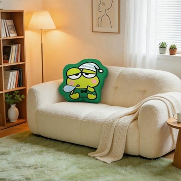 【甄選好物🏆】大眼蛙Keroppi抱枕 沙發裝飾抱枕靠枕 大眼蛙靠背抱枕 沙發異形抱枕PP棉車載腰靠宿舍辦公室午休靠墊